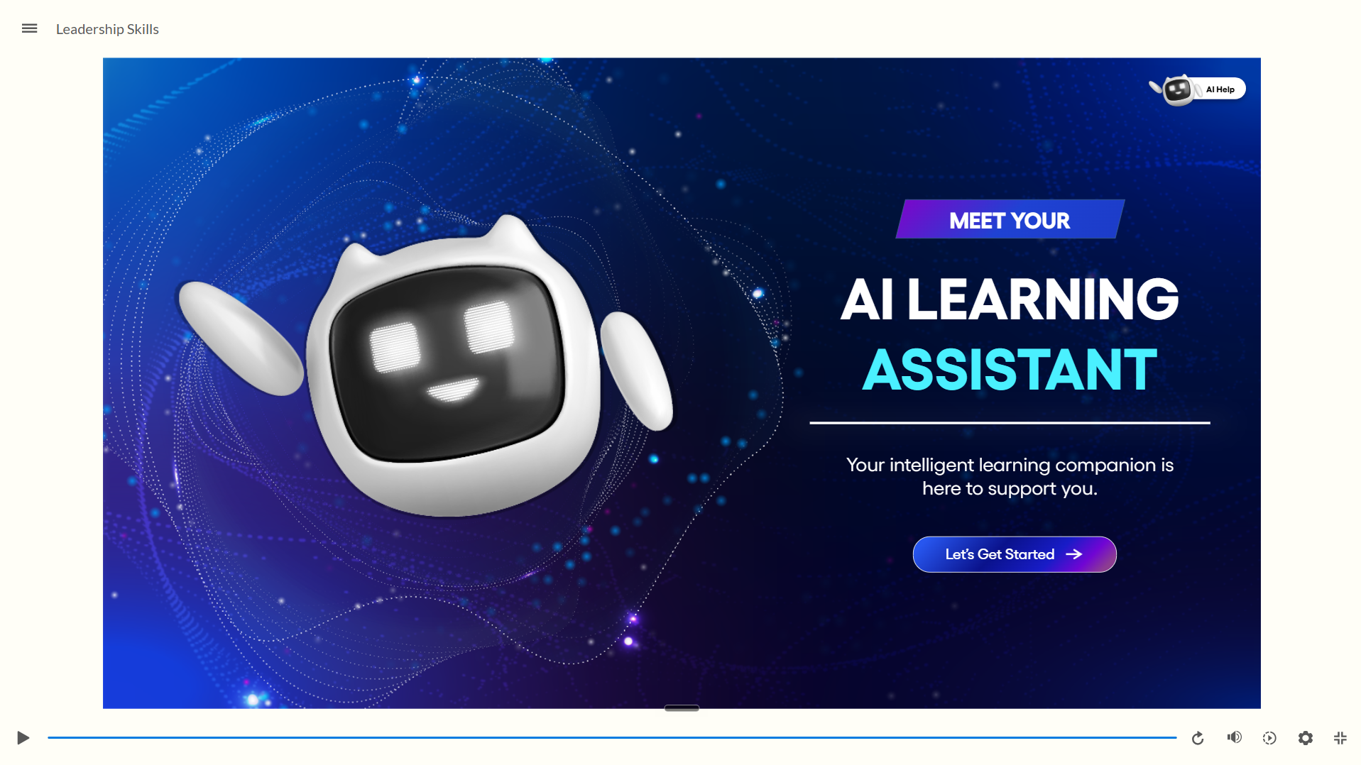 AI Learning Assistant course screen