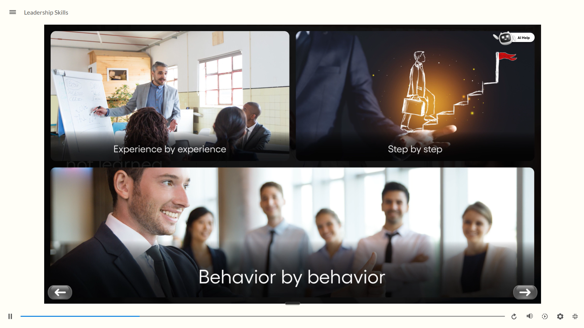 Leadership course experience choices