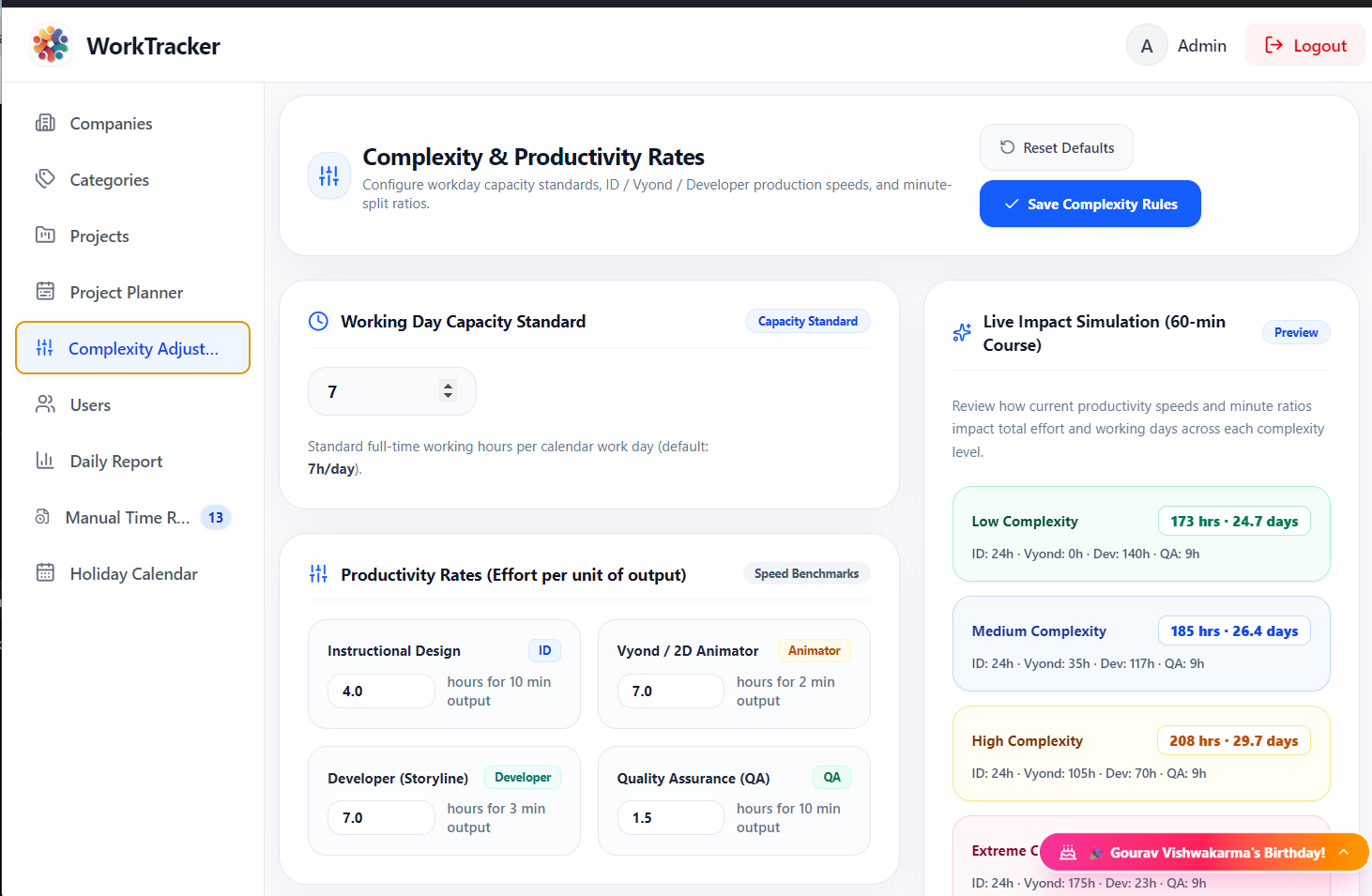 Worktracker screen 5